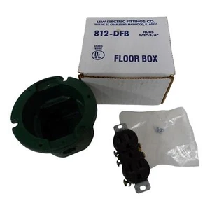 LEW Electric Fittings 812-DFB Brass Double Outlet Electrical Floor Box No Plate - Picture 1 of 9