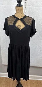 Torrid Plus Women's Black Dress Mesh Lace Top Whimsigoth Fairy Goth Victorian 1X - Picture 1 of 23