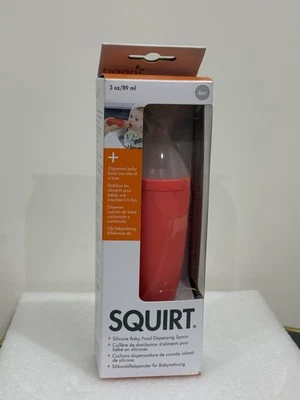 Boon Squirt Silicone Baby Food Dispensing Spoon Squeeze Pink Brand New Unopened - Image 1 of 3