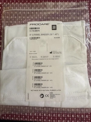 9” 3 Panel Abdominal Binder by Procare New In Bag Size Small - Image 1 of 3
