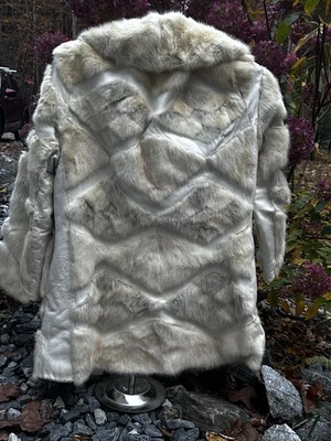 Classic Chevron Design  Vintage Fur Coat Women’s Small - Image 1 of 4