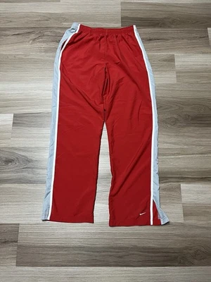 Pantalones deportivos Nike rojos vintage pierna acampanada Y2K atléticos etiqueta plateada para mujer talla XL 16/18 Foto 1 de 4