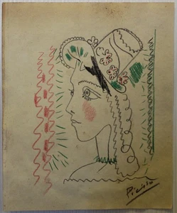 Pencil drawing signed PICASSO - Picture 1 of 1