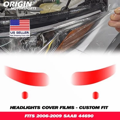 Kit de película de sujetador cubiertas transparentes de protección de faros precortados PPF para 06-09 SAAB 9-5 Foto 1 de 4