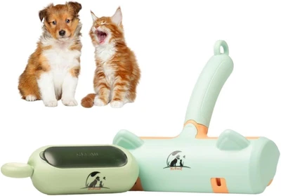 Paquete de rodillos removedores de pelo y pelusa para mascotas para el hogar, automático, como nuevo, naranja, verde  Foto 1 de 4