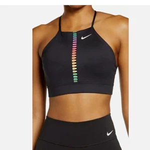 Nike Women's Indy Rainbow Ladder Light Support Sports Bra Black SB Size Small S - Picture 1 of 7