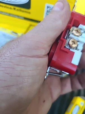 (1) Red Hubbell Duplex Receptacle HBL8300R 20A 125A 2P 3W Red Hospital Grade NEW - Image 1 of 3