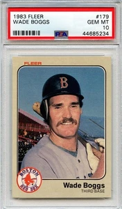 1983 Fleer #179 Wade Boggs HOF RC Boston Red Sox PSA 10 GEM MINT 3010 HITS - Picture 1 of 2
