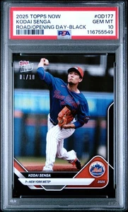 2025 Topps Now Road To Opening Day Black /10 Kodai Senga PSA 10 - Picture 1 of 2