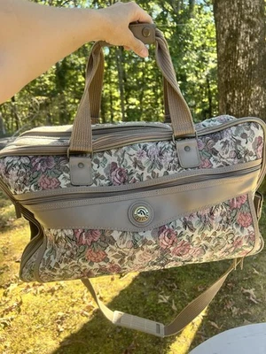 Vintage Jordache Floral Tapestry Carry On Overnight Duffle Bag Weekender Travel - Image 1 of 4