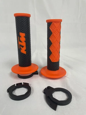 OEM KTM Orange Black Lock-On Grips for 2004-2016 250 XCW, EXC, XCF-W 78102924000 - Image 1 of 4