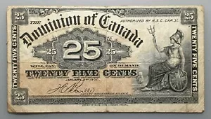 CANADA 25 DOLLARS 25 DOLARES 2/01/1900 P-9b BC/BC+ - Picture 1 of 2