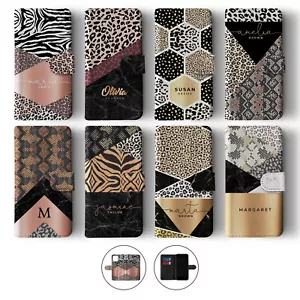 Tirita Personalised Wallet Flip Case for iPhone 15 14 13 12 Animal Print Leopard - Picture 1 of 25