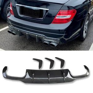 Real Carbon Rear Bumper Diffuser Lip Cover For 12-14 MB W204 C-Class C63 AMG - Picture 1 of 6