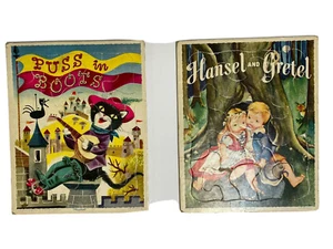 Playskool Children's Puzzles - Puss in Boots & Hansel and Gretel VTG - Picture 1 of 12