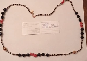 Collana lunga in argento 925 con Onice e Corallo - Foto 1 di 8