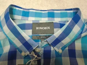 Camisa deportiva a cuadros Bonobos 100 % algodón azul gingham nueva con etiquetas xl $88 - Imagen 1 de 6
