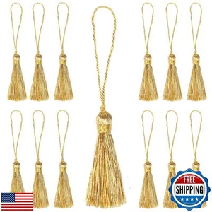Fenghuangwu 48pcs 3.75inch Mini Bookmark Tassels Handmade Keychain Tassel Sil - Picture 1 of 3