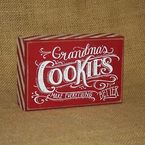 Grandm's Cookies Wood Box Sign Wall or Table Picture Primitives by Kathy - Picture 1 of 3