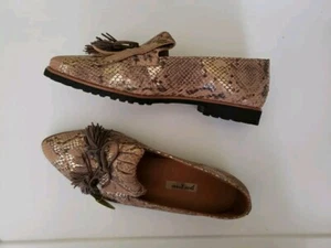 Paul Green 8 Snakeskin Iridescent Kiltie Tassel Flat Loafer Slip-On Python $369 - Picture 1 of 9