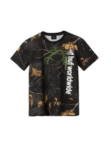 Huf Realtree Peak Logo Short Sleeve Tee Realtree Black TS01162 - Picture 1 of 6