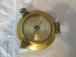 Barometer Bullaugenoptik  massiv Messing - Bild 1 von 4