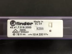 x1 finder 43.41.7.018.2000 Series 43 - Low-Profile P.C.B. Relays 10 - 16 A 18v - Picture 1 of 2
