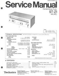 Sintonizador estéreo FM/AM ORIGINAL TECHNICS ST-Z1 MANUAL DE SERVICIO REPARACIÓN - Imagen 1 de 1