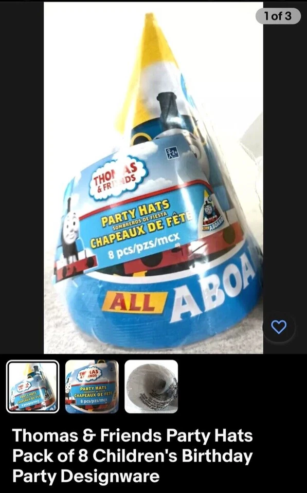 Amscan Bb021033 Thomas Party Hats 8-pack