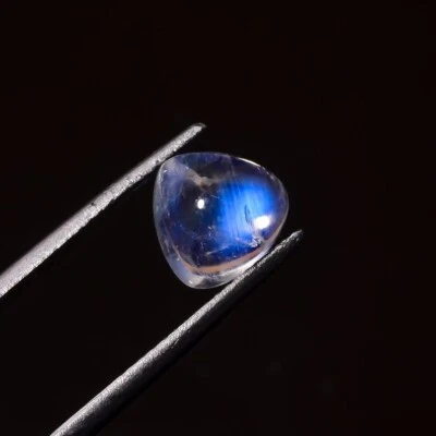 1 Pc AAA+ Quality 10mm Rainbow Moonstones Trillion Cabochon Gemstones | - Image 1 of 3