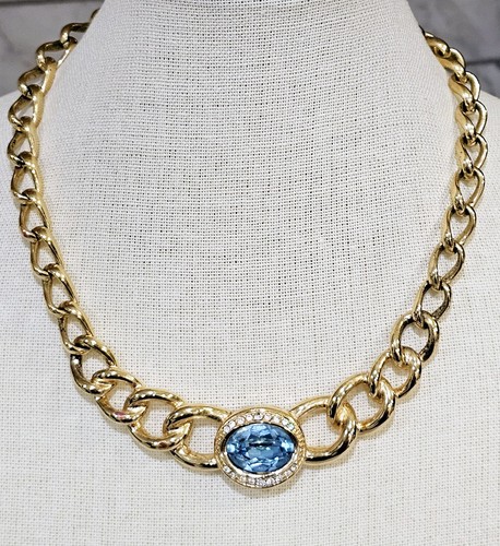 Collana Oro Choker Christian Dior Danse Etoile Vintage Bambino Blu Grosso