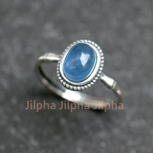 Sterling Silver Natural Aquamarine Handmade Ajustable Ring A3200 - Picture 1 of 6