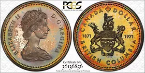 NQC 1971 $1 Canada British Columbia Ag PCGS SP 67 (Tone Colors) - Bild 1 von 1