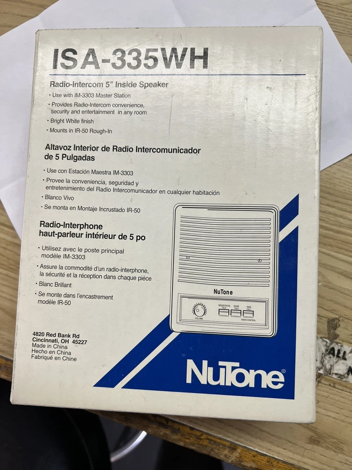 RARE NIB NuTone ISA-335WH Indoor 5" Intercom Speaker IS305 IM3303 IMA3303 3003 - Image 1 of 1