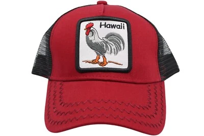 Sombrero de malla de camionero hawaiano - Pollo hawaiano, Aloha, Hawaii - Ajustable, rojo Foto 1 de 4