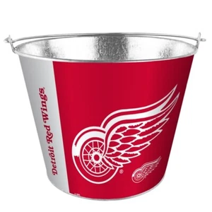 NHL Detroit Red Wings 5 Quart Metal Bucket Hype Pail BBQ Drinks Party Game - Picture 1 of 1