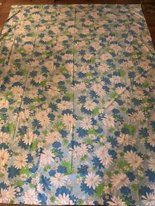 Vintage Cannon Bed Sheet Twin Flat Muslin 50/50 Cotton Poly Flower Power Daisy - Picture 1 of 2