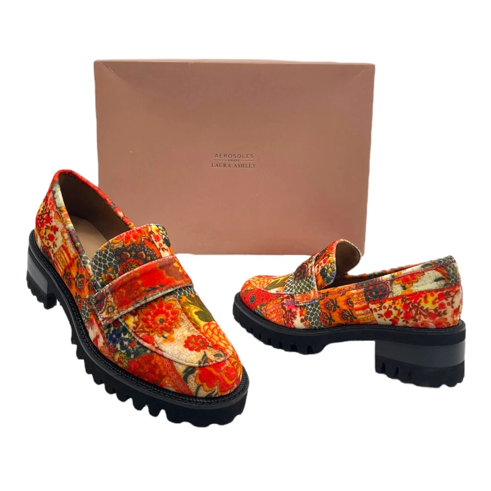 Zapatos de salón AEROSOLES & LAURA ASHLEY 9,5 de terciopelo RONNIE gruesos florales Foto 1 de 4