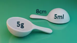 Cuchara medidora 5g, 5 gramos o 5 ml plástico alimentos para hornear medicina en polvo veterinario - Imagen 1 de 2