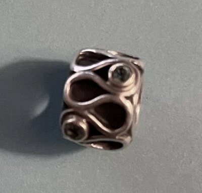 Retired Authentic Pandora Infinity Blue Topaz Bead Charm 790366TPP - Image 1 of 2