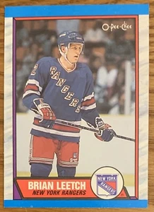 BRIAN LEETCH, 1989-1990 O-PEE-CHEE ROOKIE CARD, NY RANGERS ! HOF ! - Bild 1 von 1