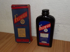 OLD 1949 Flem Go Cough Syrup Paper Label Medicine Bottle & Box Windsor Phila - Picture 1 of 4