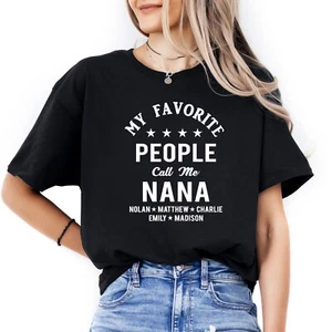 Personalized Nana T Shirts Custom Grandma Mothers Day Gifts With Grandkids Names - Picture 1 of 5