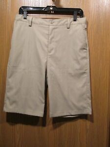 Lands' End Boy's Polyester Khaki School Uniform Chino Shorts Size US 18 