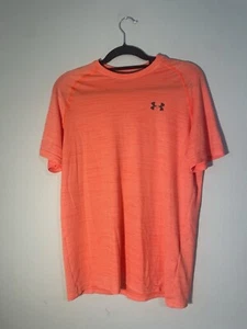 Under Armour Men’s Loose Heatgear T-shirt Medium Orange Workout Athletic Shirt - Picture 1 of 3