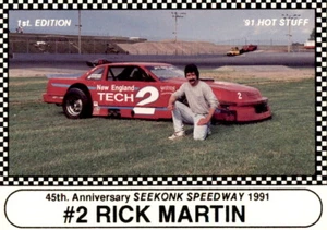 Tarjeta Langenberg Seekonk Speedway #4 1991 Rick Martin Westport Massachusetts MA - Imagen 1 de 2