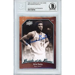 2009 UD Greats of Game #28 Adrian Dantley Signed Card AUTO Beckett Notre Dame ND - Picture 1 of 5