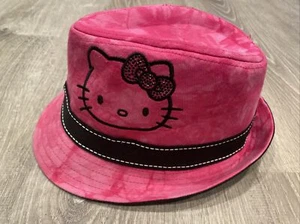 Hello Kitty Pink Fedora Hat Black Band - Fits Kids Small/Medium - Picture 1 of 7
