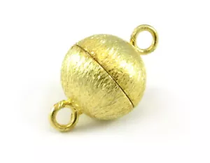 Magnetverschluss 10mm. Magnetschließe. Sterling silber, vergoldet. Gebürstet. - Bild 1 von 2