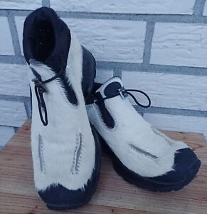 Tecnica-Made in Italy-Damen Fell Boots-viele Details-ecru/schwarz-Gr. 38